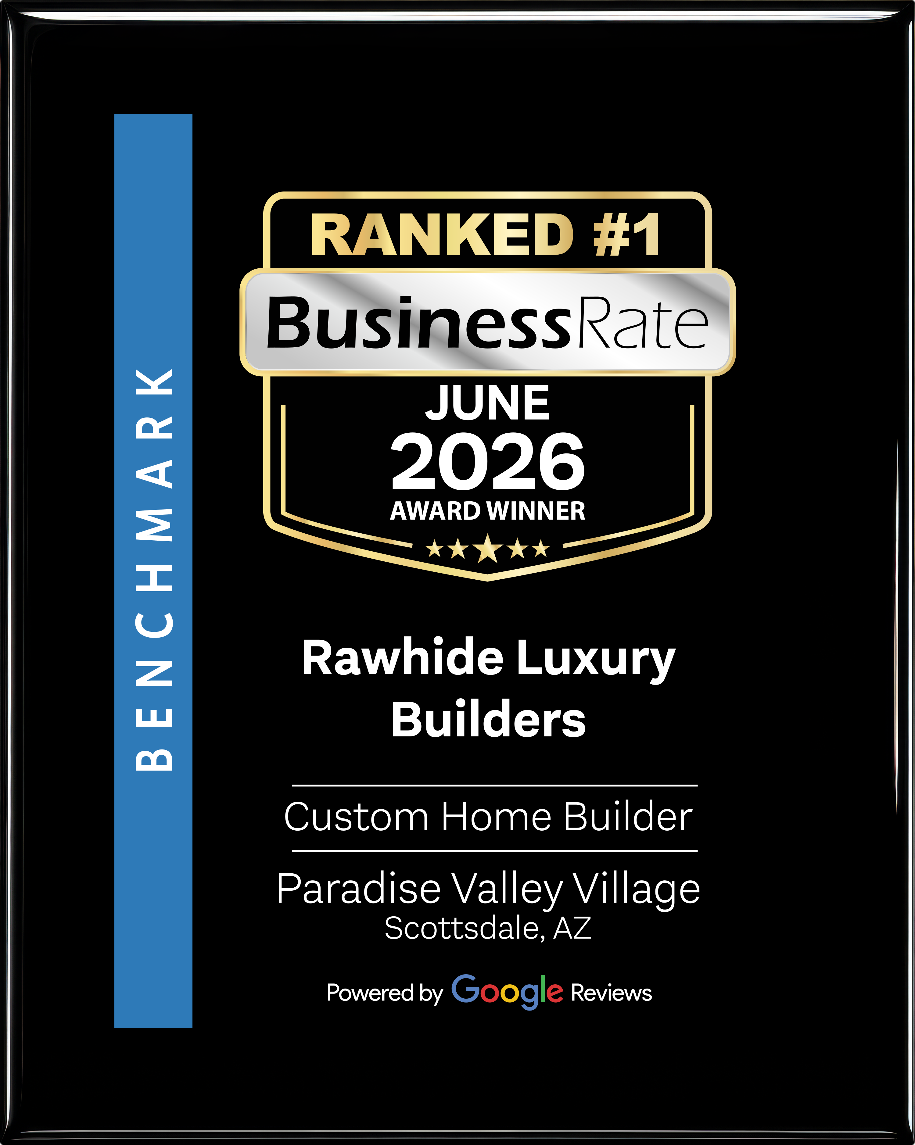BusinessRate June 2026 award winner, custom home builder